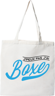 Tote bag coton recyclé j'peux pas j'ai boxe