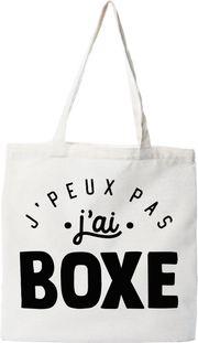 Tote bag coton recyclé j'peux pas j'ai boxe 2