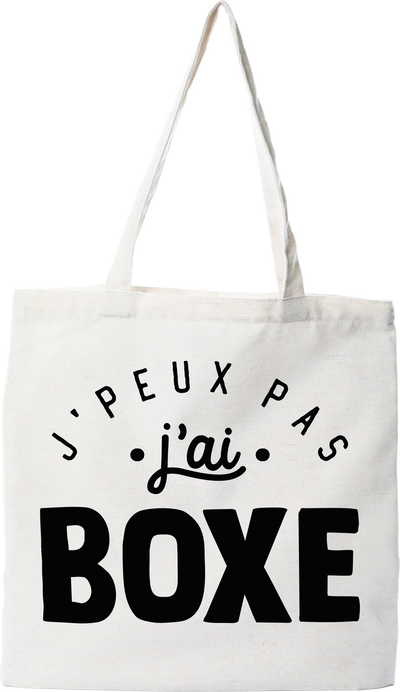 Tote bag coton recyclé j'peux pas j'ai boxe 2