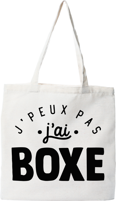 Tote bag coton recyclé j'peux pas j'ai boxe 2