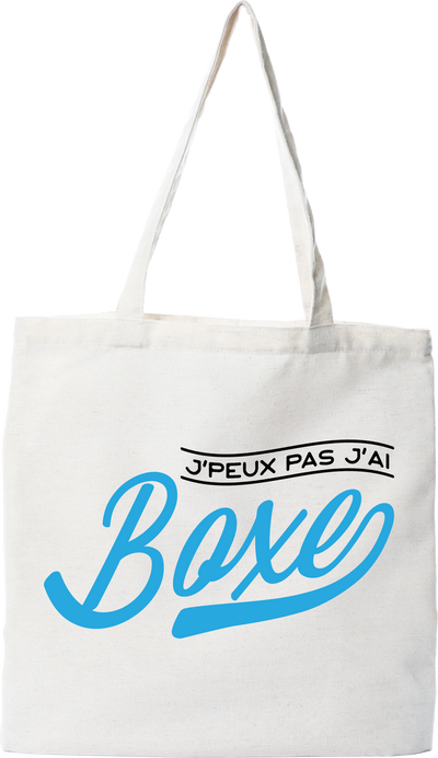 Tote bag coton recyclé j'peux pas j'ai boxe