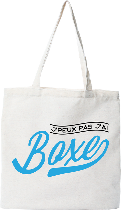 Tote bag coton recyclé j'peux pas j'ai boxe