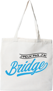Tote bag coton recyclé j'peux pas j'ai bridge