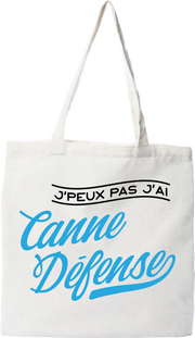 Tote bag coton recyclé j'peux pas j'ai canne défense