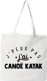 Tote bag coton recyclé j'peux pas j'ai canoë kayak 2