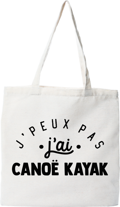 Tote bag coton recyclé j'peux pas j'ai canoë kayak 2