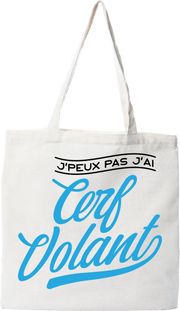 Tote bag coton recyclé j'peux pas j'ai cerf volant