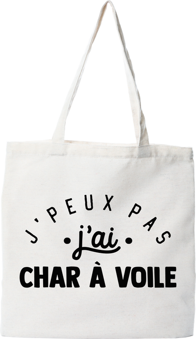 Tote bag coton recyclé j'peux pas j'ai char à voile 2