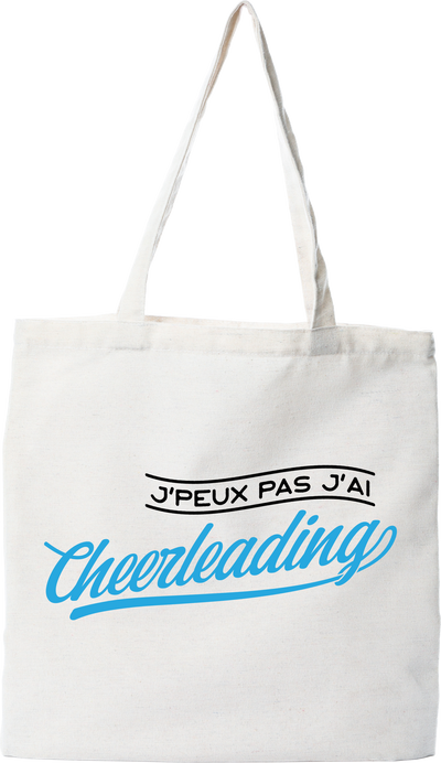 Tote bag coton recyclé j'peux pas j'ai cheerleading