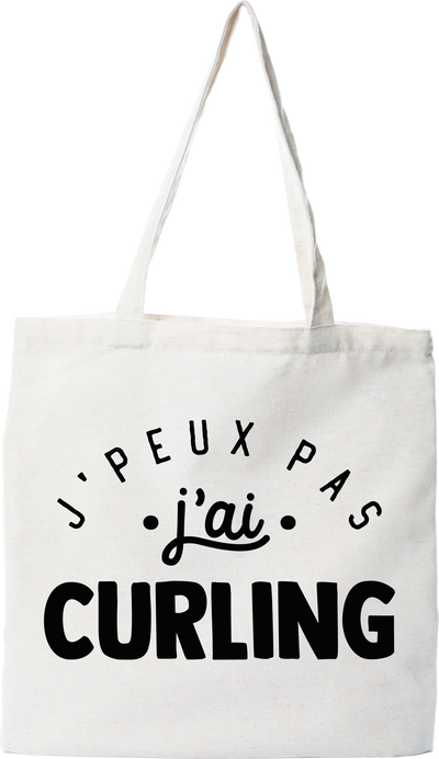 Tote bag coton recyclé j'peux pas j'ai curling 2
