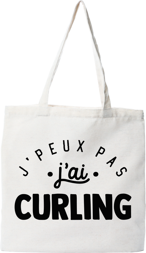 Tote bag coton recyclé j'peux pas j'ai curling 2