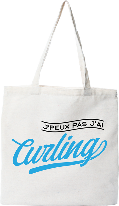 Tote bag coton recyclé j'peux pas j'ai curling