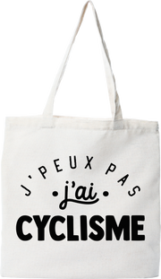 Tote bag coton recyclé j'peux pas j'ai cyclisme 2