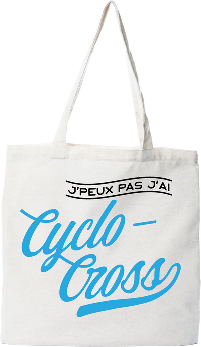 Tote bag coton recyclé j'peux pas j'ai cyclo-cross