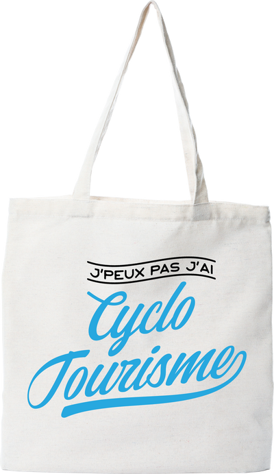 Tote bag coton recyclé j'peux pas j'ai cyclo tourisme