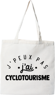 Tote bag coton recyclé j'peux pas j'ai cyclotourisme