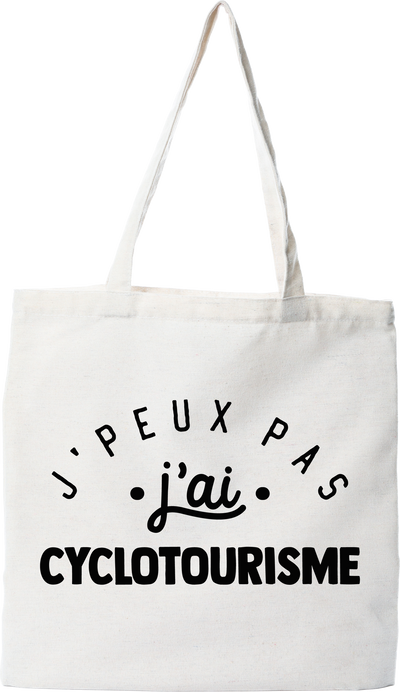 Tote bag coton recyclé j'peux pas j'ai cyclotourisme