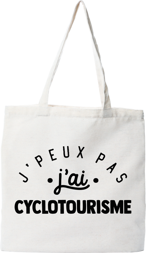 Tote bag coton recyclé j'peux pas j'ai cyclotourisme