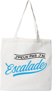 Tote bag coton recyclé j'peux pas j'ai escalade