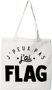 Tote bag coton recyclé j'peux pas j'ai flag 2