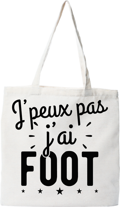 Tote bag coton recyclé j'peux pas j'ai foot 2