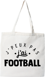 Tote bag coton recyclé j'peux pas j'ai football 2