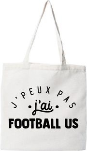 Tote bag coton recyclé j'peux pas j'ai football us 2