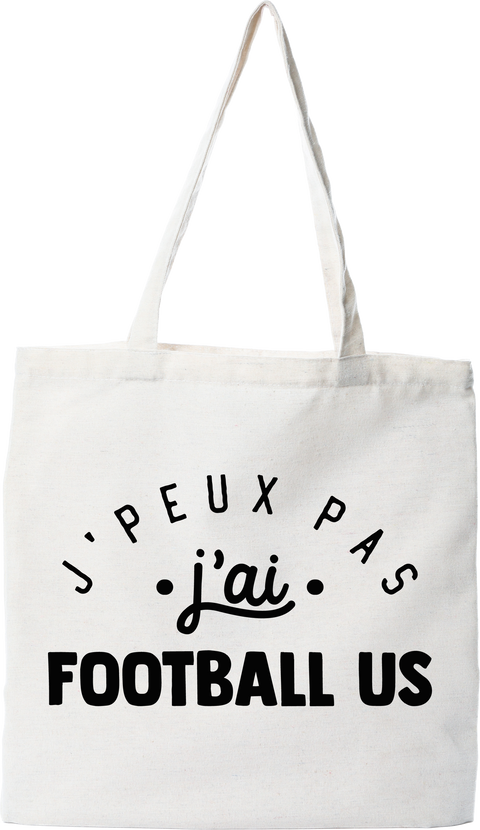 Tote bag coton recyclé j'peux pas j'ai football us 2