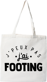 Tote bag coton recyclé j'peux pas j'ai footing 2