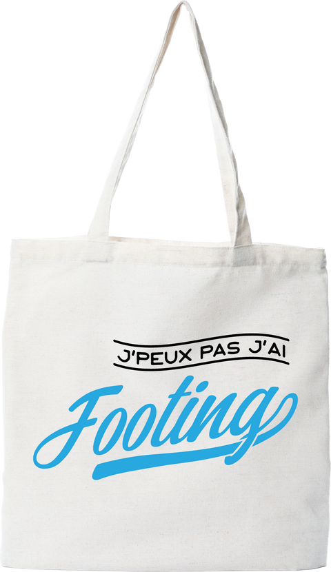 Tote bag coton recyclé j'peux pas j'ai footing