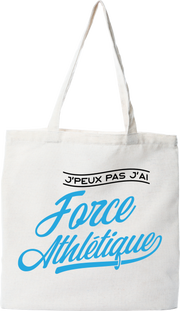 Tote bag coton recyclé j'peux pas j'ai force athlétique