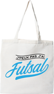 Tote bag coton recyclé j'peux pas j'ai futsal