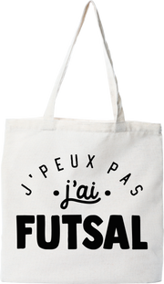Tote bag coton recyclé j'peux pas j'ai futsal 2