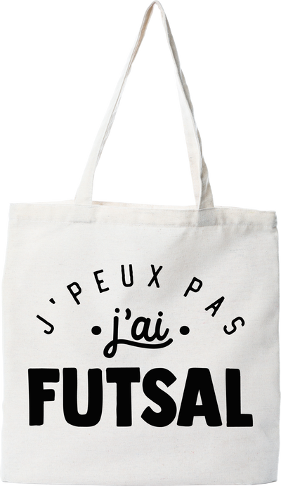 Tote bag coton recyclé j'peux pas j'ai futsal 2