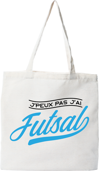 Tote bag coton recyclé j'peux pas j'ai futsal