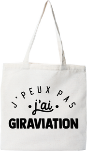 Tote bag coton recyclé j'peux pas j'ai giraviation 2