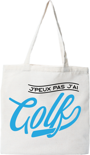 Tote bag coton recyclé j'peux pas j'ai golf