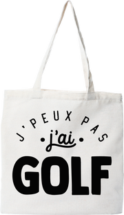 Tote bag coton recyclé j'peux pas j'ai golf 2