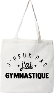 Tote bag coton recyclé j'peux pas j'ai gymnastique 2