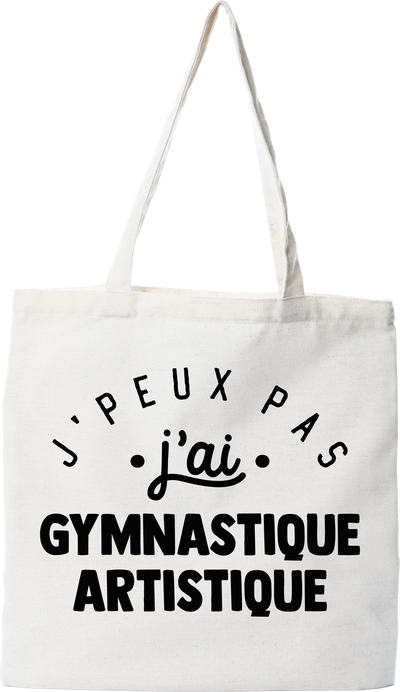 Tote bag coton recyclé j'peux pas j'ai gymnastique artistique 2