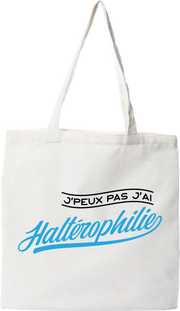 Tote bag coton recyclé j'peux pas j'ai haltérophilie