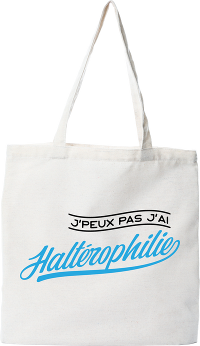 Tote bag coton recyclé j'peux pas j'ai haltérophilie