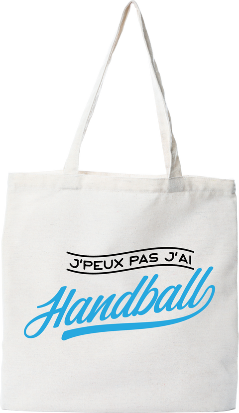Tote bag coton recyclé j'peux pas j'ai handball