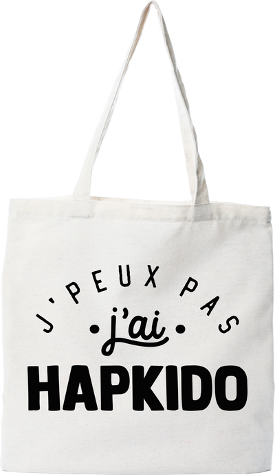 Tote bag coton recyclé j'peux pas j'ai hapkido 2