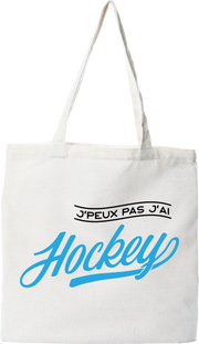 Tote bag coton recyclé j'peux pas j'ai hockey