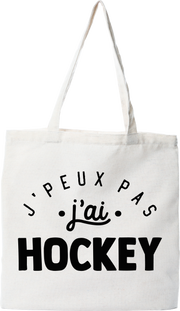 Tote bag coton recyclé j'peux pas j'ai hockey 2
