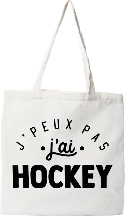 Tote bag coton recyclé j'peux pas j'ai hockey 2