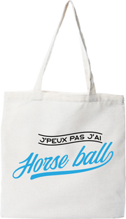 Tote bag coton recyclé j'peux pas j'ai horse ball