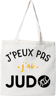 Tote bag coton recyclé j'peux pas j'ai judo 3