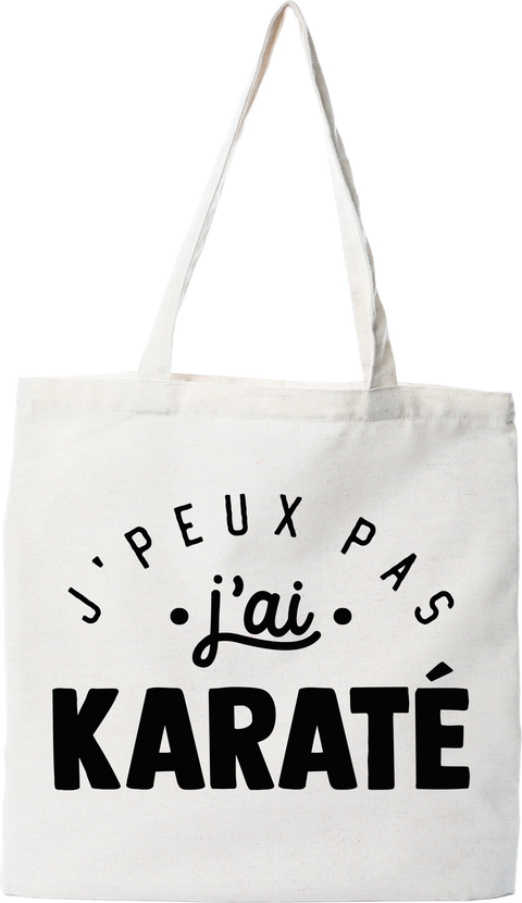 Tote bag coton recyclé j'peux pas j'ai karaté 2